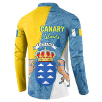 Canary Islands Flag Button Sweatshirt Autonomous Community of Spain - Wonder Print Shop