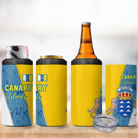 Canary Islands Flag 4 in 1 Can Cooler Tumbler Autonomous Community of Spain - Wonder Print Shop