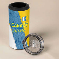 Canary Islands Flag 4 in 1 Can Cooler Tumbler Autonomous Community of Spain - Wonder Print Shop