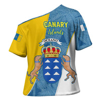 Canary Islands Flag Cross Shoulder Shirt Autonomous Community of Spain - Wonder Print Shop