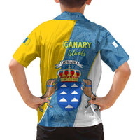 Canary Islands Flag Family Matching Off The Shoulder Long Sleeve Dress and Hawaiian Shirt Autonomous Community of Spain - Wonder Print Shop