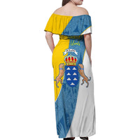 Canary Islands Flag Family Matching Off Shoulder Maxi Dress and Hawaiian Shirt Autonomous Community of Spain - Wonder Print Shop