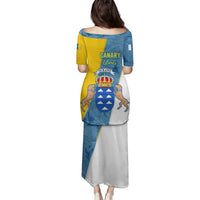 Canary Islands Flag Family Matching Puletasi and Hawaiian Shirt Autonomous Community of Spain - Wonder Print Shop