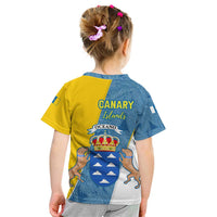 Canary Islands Flag Kid T Shirt Autonomous Community of Spain - Wonder Print Shop