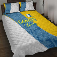 Canary Islands Flag Quilt Bed Set Autonomous Community of Spain - Wonder Print Shop