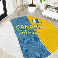 Canary Islands Flag Round Carpet Autonomous Community of Spain - Wonder Print Shop