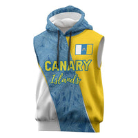 Canary Islands Flag Sleeveless Hoodie Autonomous Community of Spain - Wonder Print Shop