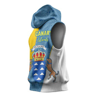 Canary Islands Flag Sleeveless Hoodie Autonomous Community of Spain - Wonder Print Shop