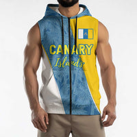 Canary Islands Flag Sleeveless Zip Hoodie Autonomous Community of Spain - Wonder Print Shop