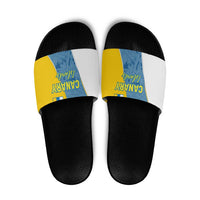 Canary Islands Flag Slide Sandals Autonomous Community of Spain - Wonder Print Shop