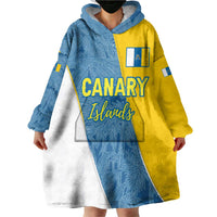 Canary Islands Flag Wearable Blanket Hoodie Autonomous Community of Spain - Wonder Print Shop