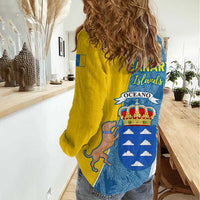 Canary Islands Flag Women Casual Shirt Autonomous Community of Spain - Wonder Print Shop