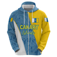 Canary Islands Flag Zip Hoodie Autonomous Community of Spain - Wonder Print Shop