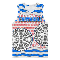 Cantabria Flag Basketball Jersey Autonomous Community of Spain - Wonder Print Shop