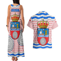 Cantabria Flag Couples Matching Tank Maxi Dress and Hawaiian Shirt Autonomous Community of Spain - Wonder Print Shop