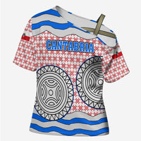 Cantabria Flag Cross Shoulder Shirt Autonomous Community of Spain - Wonder Print Shop