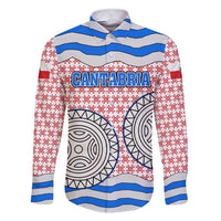 Cantabria Flag Family Matching Short Sleeve Bodycon Dress and Hawaiian Shirt Autonomous Community of Spain - Wonder Print Shop