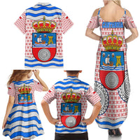 Cantabria Flag Family Matching Summer Maxi Dress and Hawaiian Shirt Autonomous Community of Spain - Wonder Print Shop