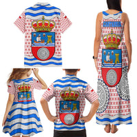 Cantabria Flag Family Matching Tank Maxi Dress and Hawaiian Shirt Autonomous Community of Spain - Wonder Print Shop