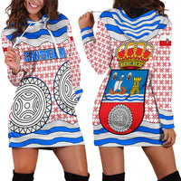 Cantabria Flag Hoodie Dress Autonomous Community of Spain - Wonder Print Shop