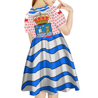 Cantabria Flag Kid Short Sleeve Dress Autonomous Community of Spain - Wonder Print Shop