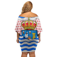 Cantabria Flag Off Shoulder Short Dress Autonomous Community of Spain - Wonder Print Shop