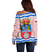 Cantabria Flag Off Shoulder Sweater Autonomous Community of Spain - Wonder Print Shop
