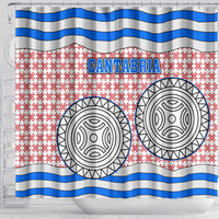 Cantabria Flag Shower Curtain Autonomous Community of Spain - Wonder Print Shop
