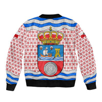 Cantabria Flag Sleeve Zip Bomber Jacket Autonomous Community of Spain - Wonder Print Shop