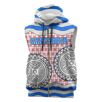 Cantabria Flag Sleeveless Zip Hoodie Autonomous Community of Spain - Wonder Print Shop