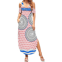 Cantabria Flag Summer Maxi Dress Autonomous Community of Spain - Wonder Print Shop