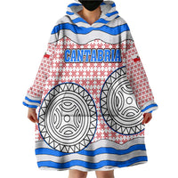 Cantabria Flag Wearable Blanket Hoodie Autonomous Community of Spain - Wonder Print Shop