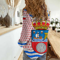 Cantabria Flag Women Casual Shirt Autonomous Community of Spain - Wonder Print Shop