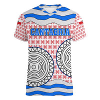 Cantabria Flag Women V-Neck T-Shirt Autonomous Community of Spain - Wonder Print Shop