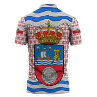 Cantabria Flag Zipper Polo Shirt Autonomous Community of Spain - Wonder Print Shop
