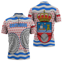 Cantabria Flag Zipper Polo Shirt Autonomous Community of Spain - Wonder Print Shop