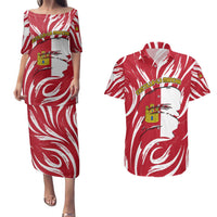 Castilla La Mancha Flag Couples Matching Puletasi and Hawaiian Shirt Autonomous Community of Spain - Wonder Print Shop