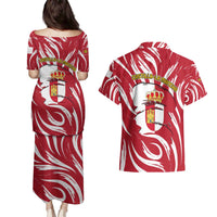 Castilla La Mancha Flag Couples Matching Puletasi and Hawaiian Shirt Autonomous Community of Spain - Wonder Print Shop