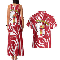 Castilla La Mancha Flag Couples Matching Tank Maxi Dress and Hawaiian Shirt Autonomous Community of Spain - Wonder Print Shop