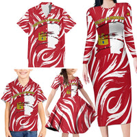 Castilla La Mancha Flag Family Matching Long Sleeve Bodycon Dress and Hawaiian Shirt Autonomous Community of Spain - Wonder Print Shop