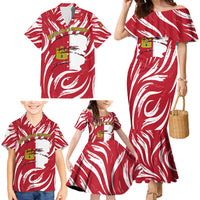 Castilla La Mancha Flag Family Matching Mermaid Dress and Hawaiian Shirt Autonomous Community of Spain - Wonder Print Shop