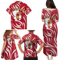 Castilla La Mancha Flag Family Matching Puletasi and Hawaiian Shirt Autonomous Community of Spain - Wonder Print Shop