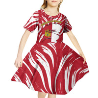 Castilla La Mancha Flag Kid Short Sleeve Dress Autonomous Community of Spain - Wonder Print Shop
