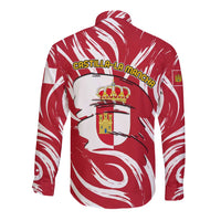 Castilla La Mancha Flag Long Sleeve Button Shirt Autonomous Community of Spain - Wonder Print Shop