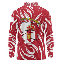 Castilla La Mancha Flag Long Sleeve Polo Shirt Autonomous Community of Spain - Wonder Print Shop