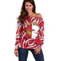 Castilla La Mancha Flag Off Shoulder Sweater Autonomous Community of Spain - Wonder Print Shop