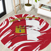 Castilla La Mancha Flag Round Carpet Autonomous Community of Spain - Wonder Print Shop