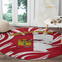 Castilla La Mancha Flag Round Carpet Autonomous Community of Spain - Wonder Print Shop
