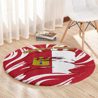 Castilla La Mancha Flag Round Carpet Autonomous Community of Spain - Wonder Print Shop