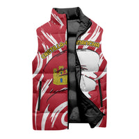 Castilla La Mancha Flag Sleeveless Puffer Jacket Autonomous Community of Spain - Wonder Print Shop